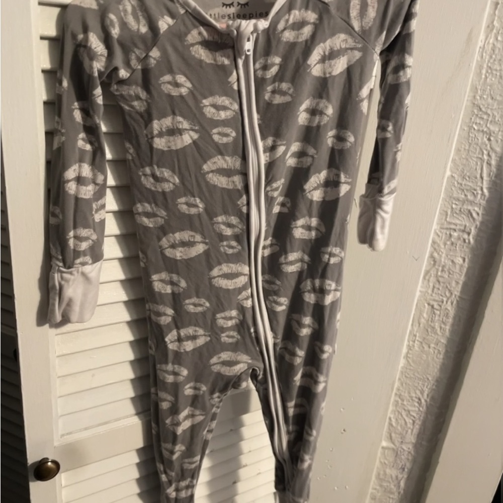 Little Sleepies Gray and White Footies Cozy One Piece
